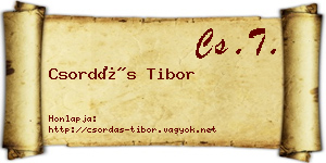 Csordás Tibor névjegykártya