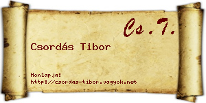 Csordás Tibor névjegykártya